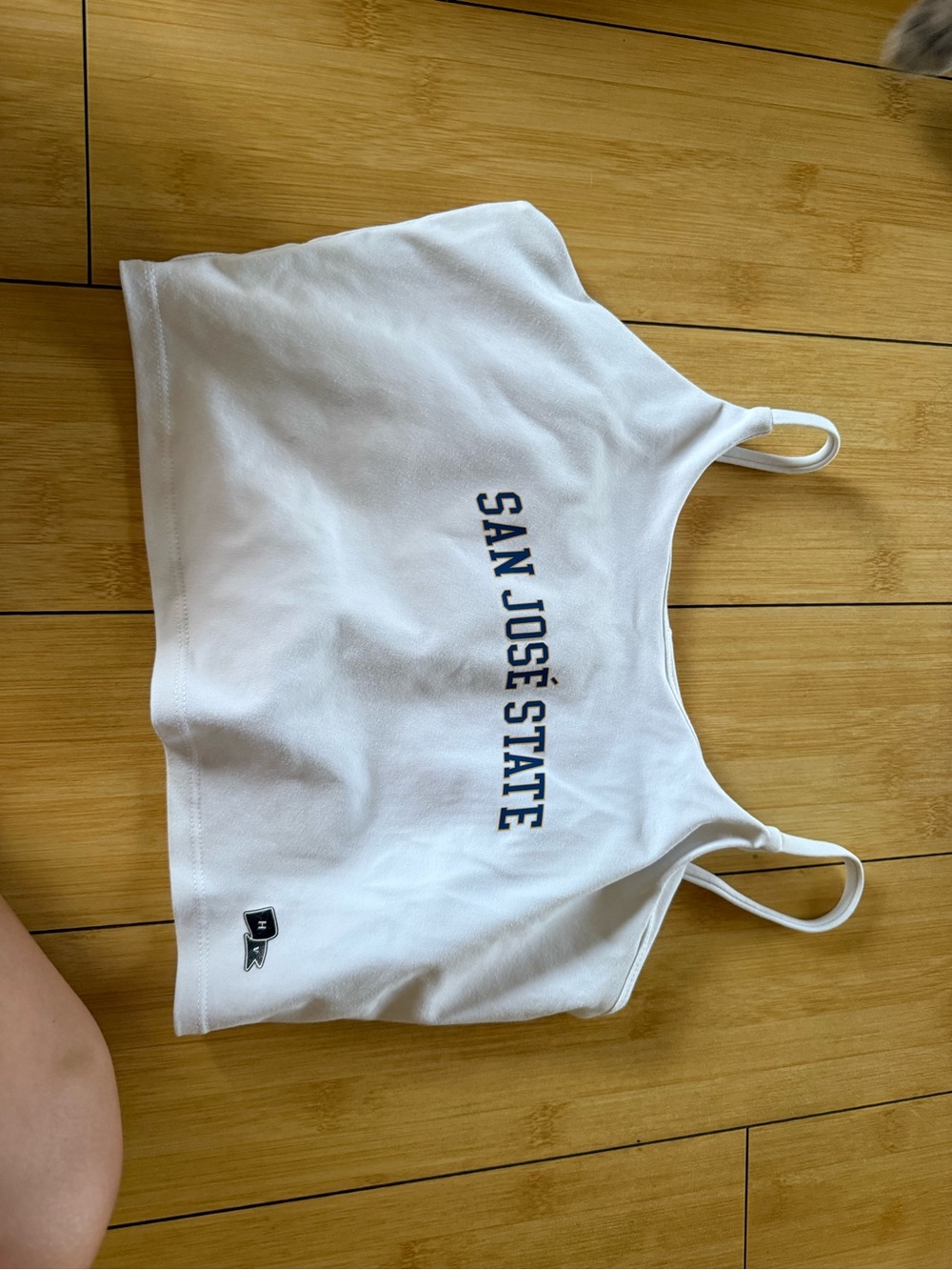 San José State White Crop Tank Top